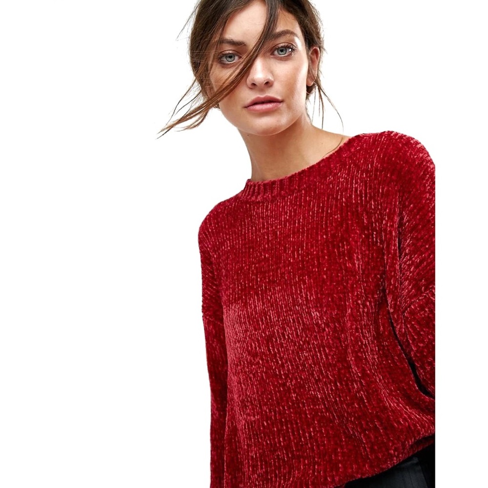 Red Chenille Sweater